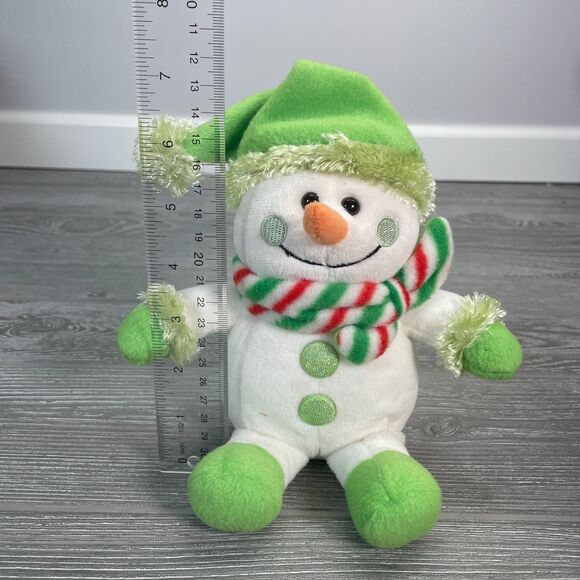 Vintage 2001 Walmart Snowman Plush Christmas Winter Green Hat Mittens Boots Rare - Picture 6 of 6